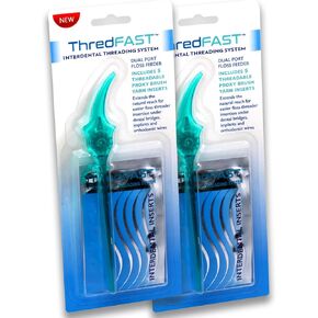 Interdental Threading System with Threadable Proxy Brush Inserts, for Flossing Under Bridges, Implants, Orthodontic Wires and Other Hard-to-Reach Places in The Mouth 2 Pack in Saudi Arabia
