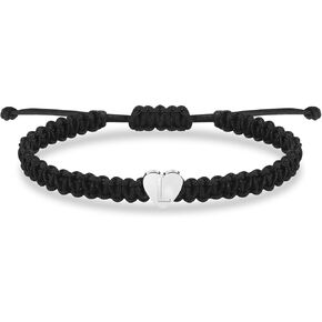 YANCHUN Heart Initial Bracelets for Women Gifts Letter Heart Charm Bracelets Adjustable Handmade Rope Braided Bracelets for Women Teen Girls