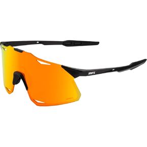 100% Hypercraft Sport Performance Sunglasses - Sport and Cycling Eyewear (Matte Black - HiPER Red Multilayer Mirror Lens)