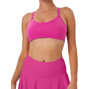 MEIVSO Women’s Double Strap Seamless Sports Bras Cross Back for Yoga Tennis Workout