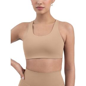 PAVOI ACTIVE Racerback High Support Sports Bras for Women | Scoop Neck Compressive Workout Bra Removable Pads | HiPerform