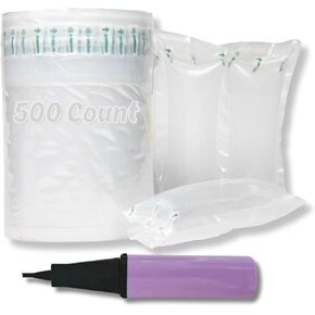 500 Count Air Pillows for Shipping with Pump Air Packaging Bags Inflatable Airbag Air Cushion Packing Materials Fill Cushioning Packing Bubbles Box Filler for Moving Packing Peanuts Purse Fillers