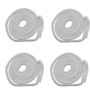 4PCS Double Braided Nylon Fender Rope Yacht Fender Rope Marine Rope Tie Down Rope Ball Rope Accessory for Suspended Boat Bumper White