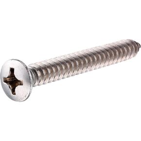 Stainless Steel 823694 Oval Head Phillips Sheet Metal Screw, 10-Inch x 1-1/4-Inch, 100-Pack