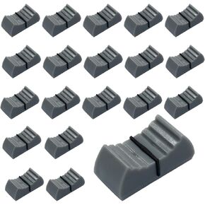 20pcs Fader Knobs, Fader Caps Mixer Slider Fader Knobs Universal Fader Knobs Replacement Fader Cap Slider Straight Slide Potentiometer Knobs, Gray