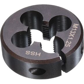 HARFINGTON Round Threading Die M13 x 1.25 Metric Thread 38mm OD Adjustable Right Hand High-Speed Steel (HSS) Round Die Screw Thread Cutting Die for Thread Repair