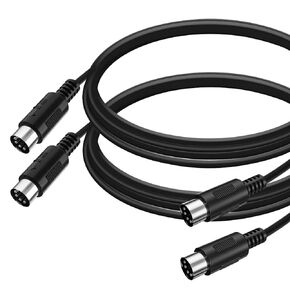 MIDI Cable, CBUS 2-Pack 6ft Male to Male 5-Pin MIDI Cable for Keyboard Synthesizer, Controllers, Rack Synth, External Sound Cards, Sampler, Drum Machines, Workstations, Hardware Sequencers
