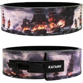 Katamu Burn The Ships Premium Lever Weight Lifting Belt | Gym Belt | Powerlifting Belt | Leather Lifting Belts with Lever