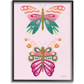 Stupell Industries Pretty Glittery Butterflies Collage Pattern Glam Detail, Design by Kelley Talent
