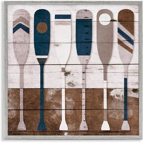 Stupell Industries Ocean Paddle Ores Grain Pattern Rustic Cabin, Design by Milli Villa