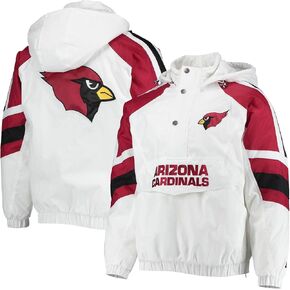 Starter Men's White/Cardinal Arizona Cardinals Thursday Night Lights Half-Snap Raglan Hoodie Jacket
