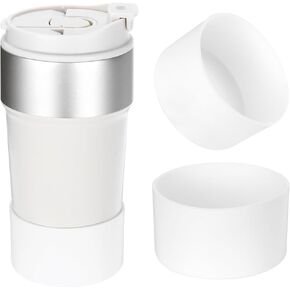 PATIKIL Silicone Boot for Water Bottle 24 oz, 2 Pcs Anti-Slip Water Bottle Protective Sleeves Bottom Cover for Water Bottles Accessories, White