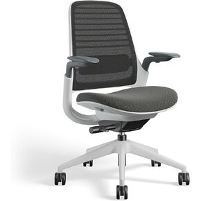 Steelcase Series 1 Office Chair - Ergonomic Work Chair with Wheels for Carpet - Helps Support Productivity - Weight-Activated Controls, Back Supports & Arm Support - Easy Assembly - Graphite, Light