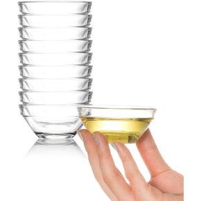 Mini Glass Bowls, 3in 2.5oz Small Prep Bowl, 10 pcs Pinch Bowls, Stackable Bowls for Dipping Spices Sauce