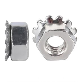 M3 K-Lock Nuts with External Tooth Washer, Kep Lock Nuts, Hex Head, 304 Stainless Steel, 80Pcs