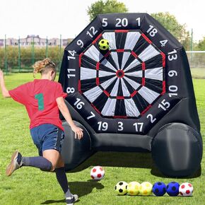 Giant Inflatable Dart Board,10ft Inflatable Soccer Kick Darts Games with 370W Blower,Outdoor Inflatable Soccer Target Dart Board Yard Game, 8 Sticky Soccers