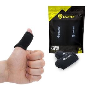 Thumb Sleeves Pair for Training, Weightlifting, BJJ, Golf, Basketball, & Everyday Activities | Compression Thumb Sleeve with Anti-Slip Grips for Protection, Blister Prevention, & Relief (Large)