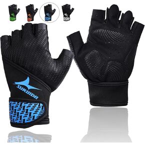 Workout Gloves for Men&Women,Full Palm Protection Weight Lifting Gym Gloves Half Finger Cycling Exercise Gloves with Wrist Wrap Support