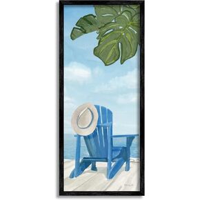 Stupell Industries Botanical Beach Chair Hat Ocean View Waterfront Botanicals, Design by Stellar Design Studio