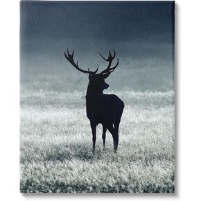 Stupell Industries Tranquil Deer Silhouette Foggy Winter Field Landscape,Design by Incado