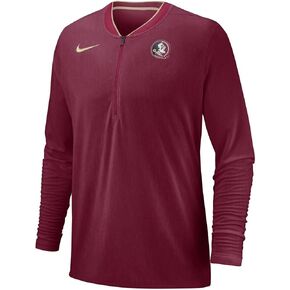 Nike Men's Florida State Seminoles Coaches Sideline Performance Quarter-Zip Jacket - Heathered Garnet