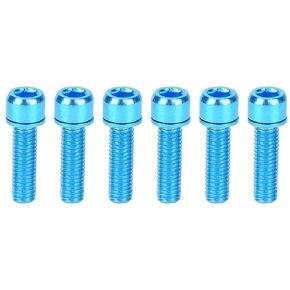 VGEBY Bracket Bolt, 6Pcs M5x25mm Lightweight Alloy Bottle Bracket Storage Rack Bolt Allen Hex Tapered Bolts Screws for Mountain Road (Blue) M5X16Mm Stem Bolts