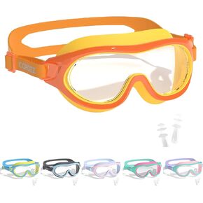 COPOZZ Swimming Goggles for Kids 6-14, Wide View Youth Swim Goggles No Leaks AntiFog Crystal Clear Water Pool Swim