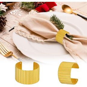 48pcs Gold Napkin Rings Metal Napkin Rings Holders Hollow Out Design Delicate Napkin Rings Bulk for Wedding Birthday Party Banquet Decor (Hollow Out, 48)