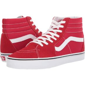 Vans Men's Sk8 Hi Sneaker, Racing Red/True White, Size 8
