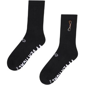 Socks for Climbers – Best Climbing Gifts for Rock Climbers, Men and Women, Climbing-inspired lifestyle socks for mountain lovers Rock Socks - Quickdraw Black L
