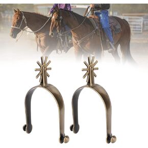 2PCS Spurs, Zinc Alloy Vintage Carved Spurs, Roping Horse Spurs, Professional Horse Spurs with Gear, for Equestrian Competition Entertainment