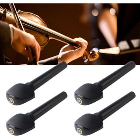 Pwshymi Ebony Tuning Pegs, Easy Installation 4PCS Black Compact Size Viola Tuning Peg for Stringed Instrument Violin Fiddle Tuning Peg Set Ebony Wood Replacement set viola 43 tuning peg