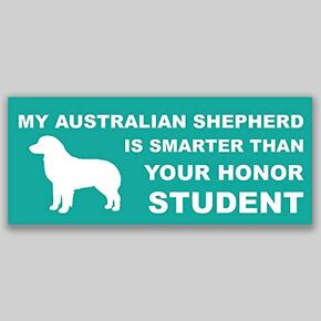 JMM Industries My Australian Shepard is Smarter Than Your Honor Student Vinyl Decal Sticker Car Window Bumper 2-Pack 7.5 Inches by 3 Inches Premium Quality UV Protective Laminate PDS1151