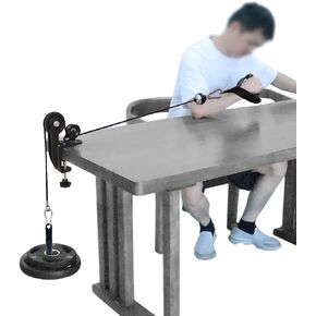 Forearm Strengthener - RISANXUN Wrist Strength Trainer for Tabletop - Adjustable Arm Wrestling Training Pulley System with Weight Loading Pin for Home Gym (Set B)