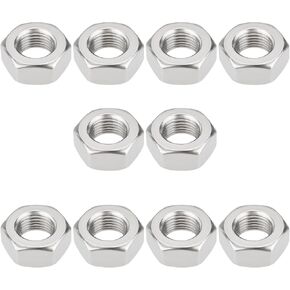 10pcs M10x1mm crankshaft Hex Nuts 304 Stainless Steel Fine Thread Nuts Compatible with Simson S50 S51 S70 SR50 KR51 SR4 SR80