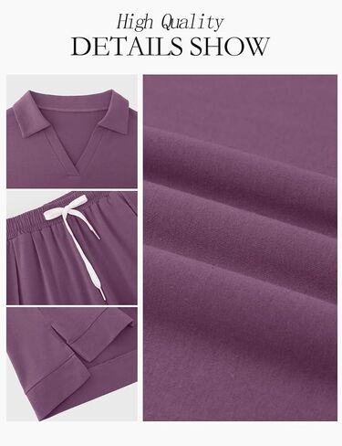 Micoson Womens Two Piece Sets Summer Lounge Sets V Neck Short Sets Drawstring Shorts Sweat Suit Casual Cap Sleeve Outfits in Kuwait