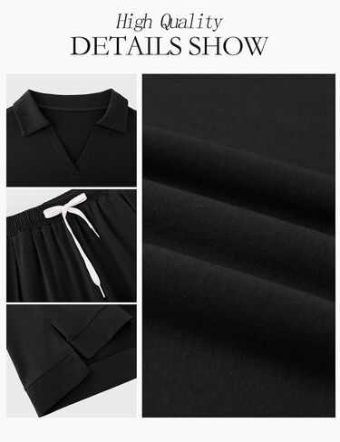 Micoson Womens Two Piece Sets Summer Lounge Sets V Neck Short Sets Drawstring Shorts Sweat Suit Casual Cap Sleeve Outfits in Kuwait