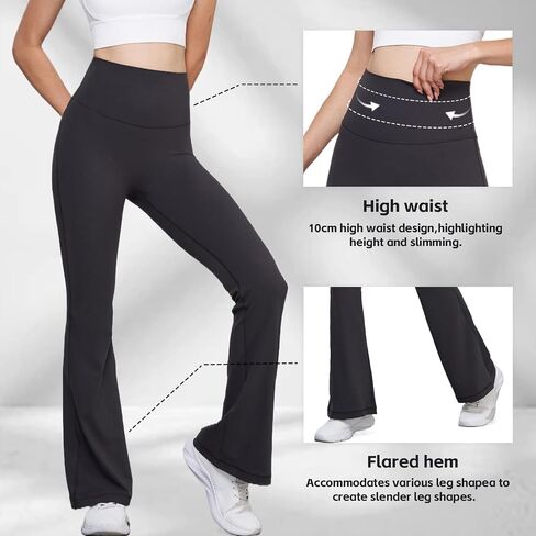 Women's High Waisted Flare Leggings with Tummy Control, Running Workout Yoga Pants Casual Bootcut Pants in Saudi Arabia