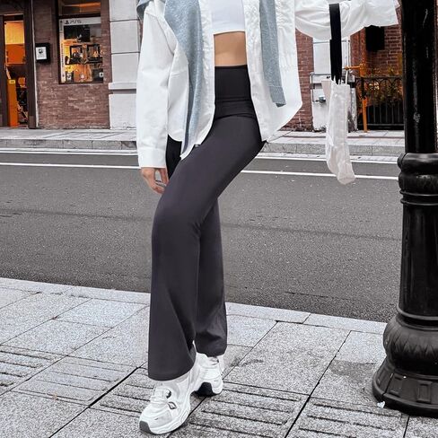 Women's High Waisted Flare Leggings with Tummy Control, Running Workout Yoga Pants Casual Bootcut Pants in Saudi Arabia