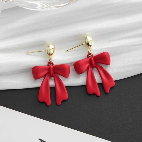 Bow Earrings for Women Sparkly Rhinestone Bow Earrings Red Earrings for Women Pearl Bow Earrings Womens Gifts for Valentines Day in Kuwait
