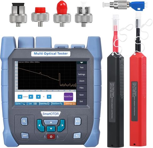 OTDR A-700U UPC Interface -70~+10dbm 100KM SM 1310 1550nm جهاز اختبار الألياف الضوئية بشاشة لمس أوتوماتيكية بالكامل مع محول SC FC ST LC مدمج VFL OPM OLS RJ45 اختبار الشبكة 28dB/26dB in Kuwait