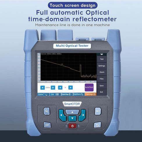 OTDR A-700U UPC Interface -70~+10dbm 100KM SM 1310 1550nm جهاز اختبار الألياف الضوئية بشاشة لمس أوتوماتيكية بالكامل مع محول SC FC ST LC مدمج VFL OPM OLS RJ45 اختبار الشبكة 28dB/26dB in Kuwait