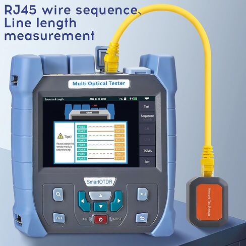 OTDR A-700U UPC Interface -70~+10dbm 100KM SM 1310 1550nm جهاز اختبار الألياف الضوئية بشاشة لمس أوتوماتيكية بالكامل مع محول SC FC ST LC مدمج VFL OPM OLS RJ45 اختبار الشبكة 28dB/26dB in Kuwait