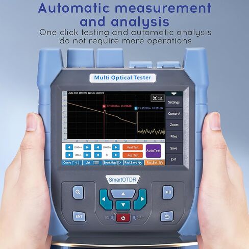 OTDR A-700U UPC Interface -70~+10dbm 100KM SM 1310 1550nm جهاز اختبار الألياف الضوئية بشاشة لمس أوتوماتيكية بالكامل مع محول SC FC ST LC مدمج VFL OPM OLS RJ45 اختبار الشبكة 28dB/26dB in Kuwait