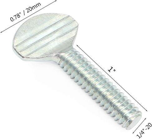 30 عبوة من Aiwaiufu برغي إبهام 1/4 بوصة × 1 بوصة، مسامير مقابض يدوية ملولبة، براغي تثبيت مقابض من الفولاذ الكربوني، برغي مقبض المقبض in Kuwait