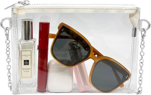 Small Clear Purses Bag for Women Stadium Approved Clear Concert Approved bag Crossbody Shoulder Bag with Adjustable Chain for Concert Sports Events in Kuwait