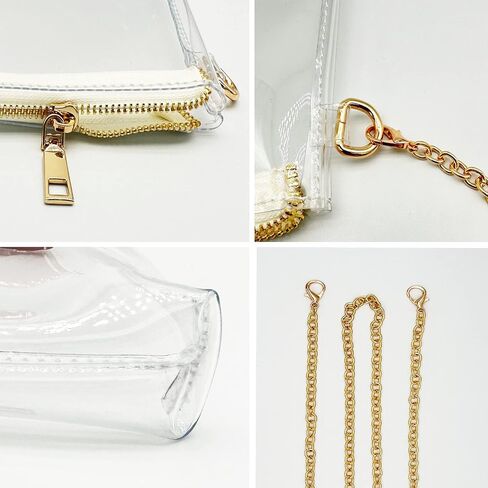 Small Clear Purses Bag for Women Stadium Approved Clear Concert Approved bag Crossbody Shoulder Bag with Adjustable Chain for Concert Sports Events in Kuwait