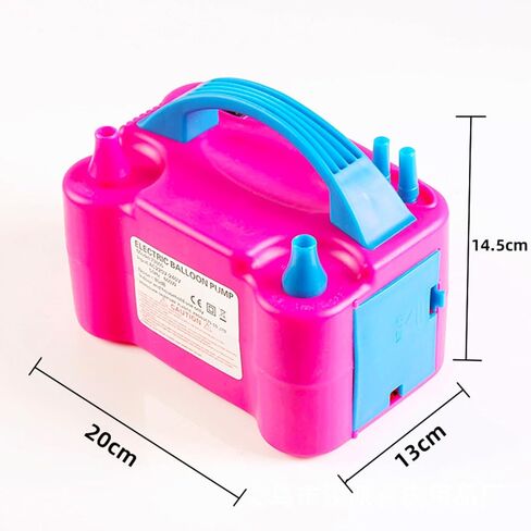 Electric Air Balloon Pump with 50-Pcs 10-inch Metallic Balloons，Portable Dual Nozzle Electric Balloon Blower Air，Pump Balloons Inflator for Decoration, Party, Sports，Rose Red 110V 600W in Saudi Arabia