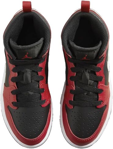 Jordan 1 Mid Little Kids' Shoes (DQ8424-061, Black/Gym Red/White) Size 13 in Saudi Arabia