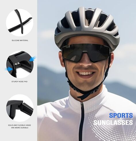 KALIYADI نظارات شمسية رياضية مستقطبة - نظارات شمسية للرجال للجري للنساء: نظارات شمسية للرجال مستقطبة للحماية من الأشعة فوق البنفسجية أثناء القيادة وصيد الأسماك وركوب الدراجات in Kuwait